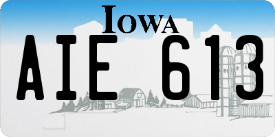 IA license plate AIE613