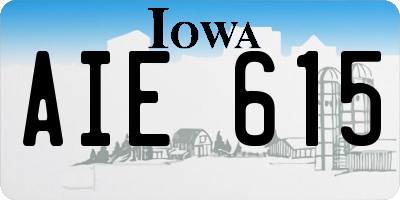 IA license plate AIE615