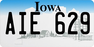 IA license plate AIE629