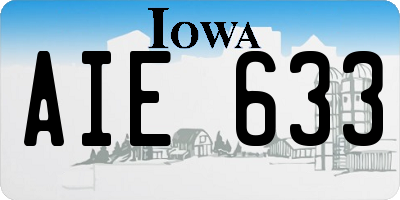 IA license plate AIE633
