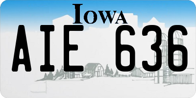 IA license plate AIE636