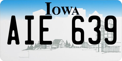 IA license plate AIE639