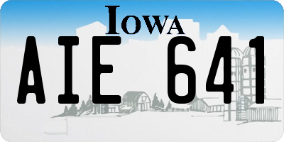 IA license plate AIE641