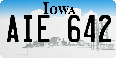 IA license plate AIE642