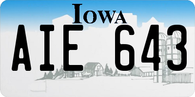 IA license plate AIE643