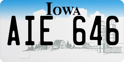 IA license plate AIE646