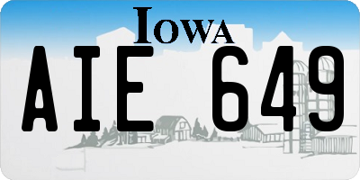 IA license plate AIE649
