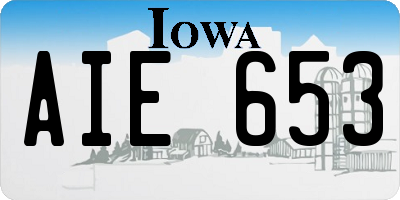 IA license plate AIE653