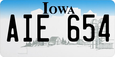IA license plate AIE654