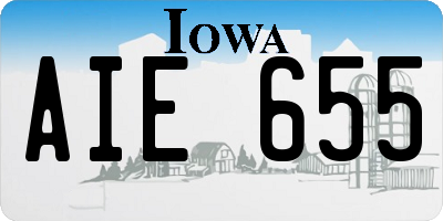 IA license plate AIE655