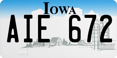 IA license plate AIE672