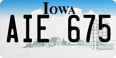IA license plate AIE675