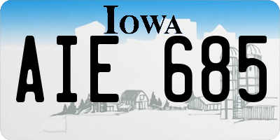 IA license plate AIE685