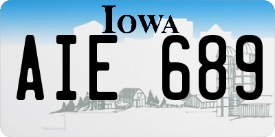 IA license plate AIE689