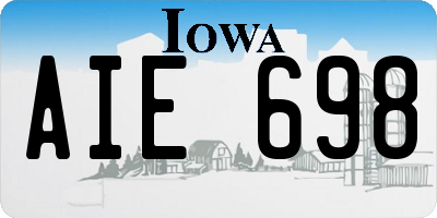 IA license plate AIE698
