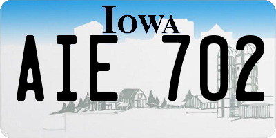 IA license plate AIE702