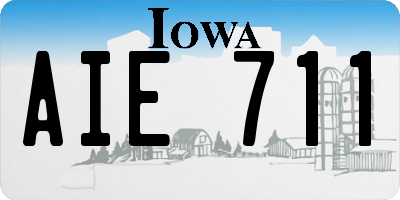 IA license plate AIE711