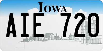 IA license plate AIE720