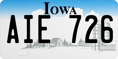 IA license plate AIE726