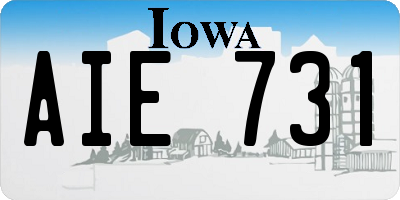 IA license plate AIE731