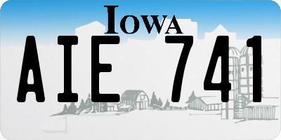 IA license plate AIE741