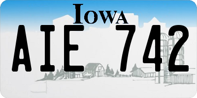 IA license plate AIE742