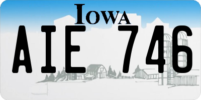 IA license plate AIE746