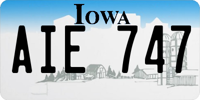 IA license plate AIE747