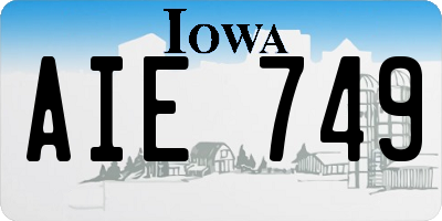 IA license plate AIE749