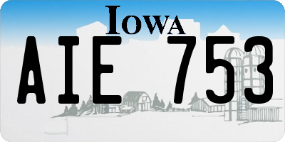 IA license plate AIE753