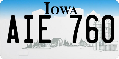 IA license plate AIE760