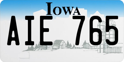IA license plate AIE765