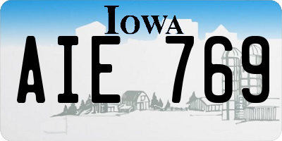 IA license plate AIE769