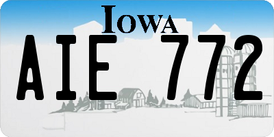 IA license plate AIE772
