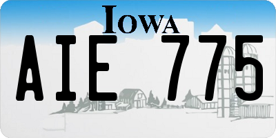 IA license plate AIE775