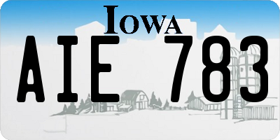 IA license plate AIE783