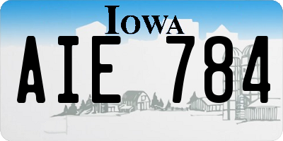 IA license plate AIE784