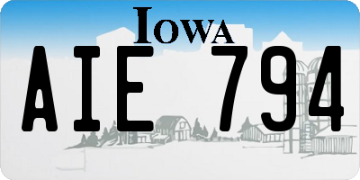 IA license plate AIE794