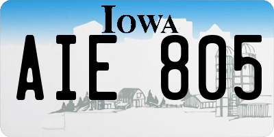IA license plate AIE805