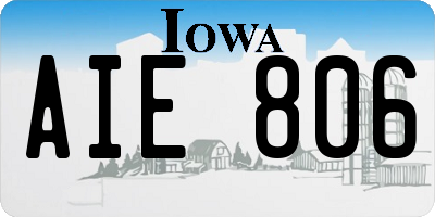 IA license plate AIE806