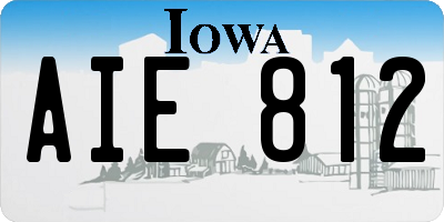 IA license plate AIE812