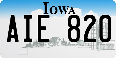 IA license plate AIE820