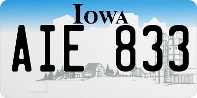 IA license plate AIE833