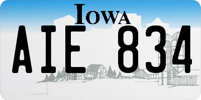 IA license plate AIE834