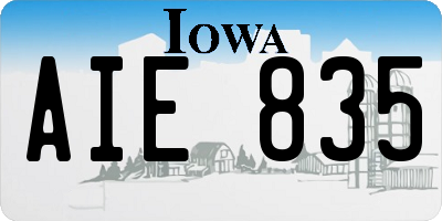 IA license plate AIE835