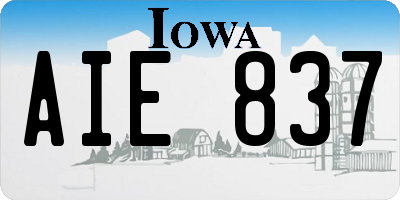 IA license plate AIE837