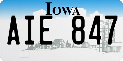 IA license plate AIE847