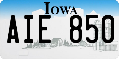 IA license plate AIE850