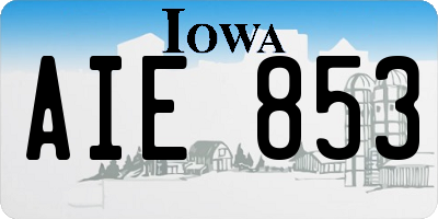 IA license plate AIE853