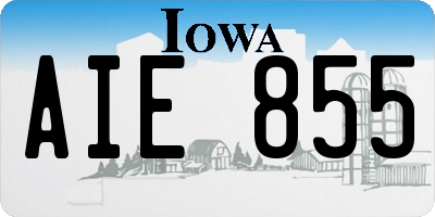 IA license plate AIE855
